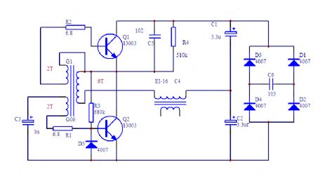 Small size middle power switching powr supply (10W-60W circuit diagram)