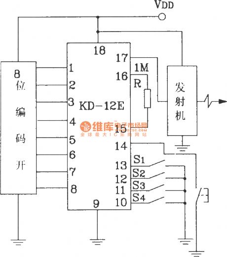 Composed of KD-12F 256 road-type function remote control receiver and the receiver application circuit