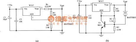 The Battery Charging Application Circuit composed of Wll7／W217／W317