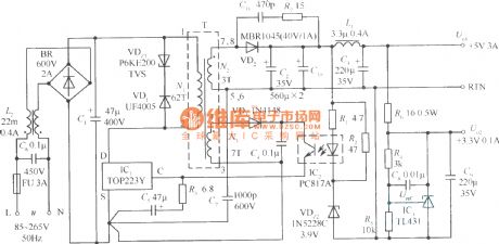 Dual output switching regulated power supply