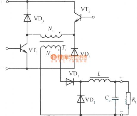 The clamping single-end normal shock converter circuit with two transistors and diode