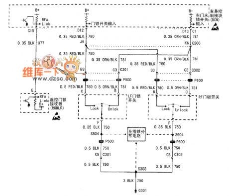 Buick Century Car Door Lock Circuit(2)