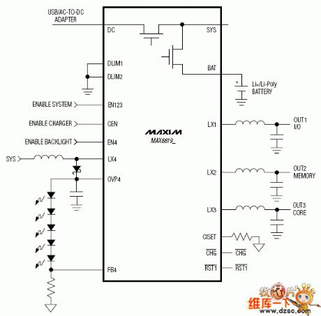 MAX8819 Application Circuit