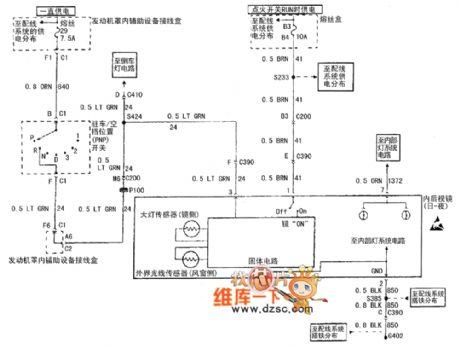 Buick Century Car Auto Day-Night Mirror Circuit