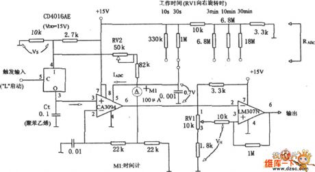 Long Time Timing Circuit (LM307N/CA3094)