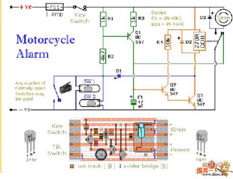 Motorcycle Horn Circuit - Amplifier_Circuits-Audio - Amplifier_Circuit