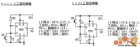555 Schmitt Bistable Flip-Flop Circuit