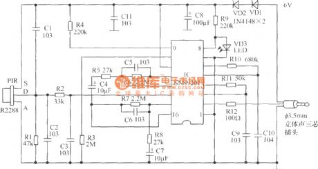 Electronic dog alarm circuit diagram