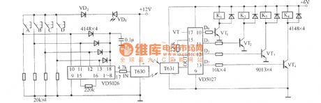 Composed of T630 and T631 wireless mini remote control circuit diagram