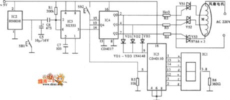Infrared Ray Remote Control Fan Circuit