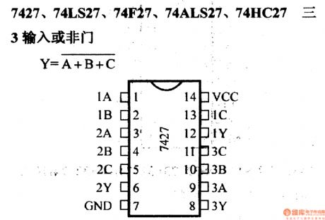 74 series digital circuit of 7427 74LS27 3 input nor gate