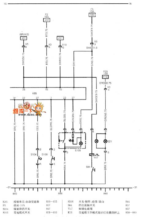 SHANGHAI GM Chevrolet（Sail）saloon car automatic transmission circuit diagram(two)