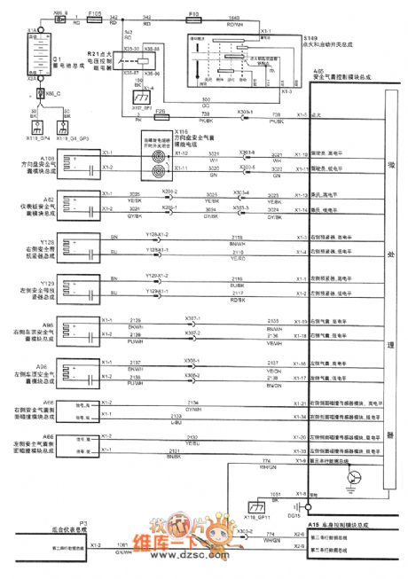 SHANGHAI GM BUICK(Royaum) saloon car SRS circuit diagram