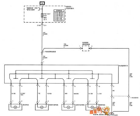 SHANGHAI GM Chevrolet（Epica）saloon car motor-driven seat circuit diagram(one)