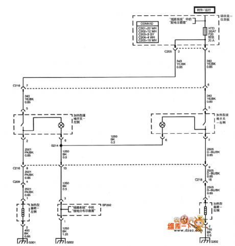 SHANGHAI GM Chevrolet（Epica）saloon car motor-driven seat circuit diagram(two)