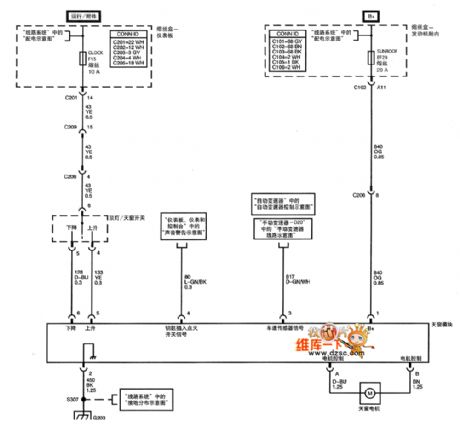 SHANGHAI GM Chevrolet（Epica）saloon car motor-driven sunroof circuit diagram