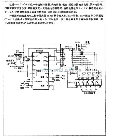 Half four-bit LED counting circuit