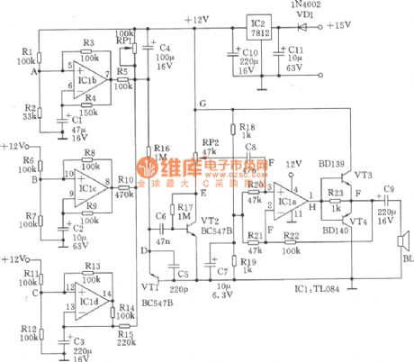 Simplified Wave Sound Generator Circuit