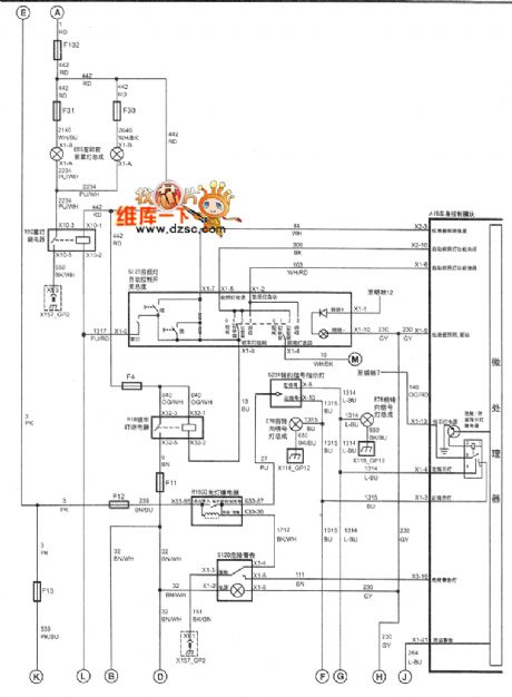 SHANGHAI GM BUICK(Royaum) saloon car instrument circuit diagram(two)