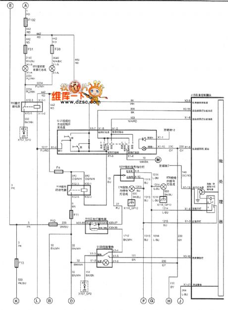 SHANGHAI GM BUICK(Royaum) saloon car instrument circuit diagram(two)