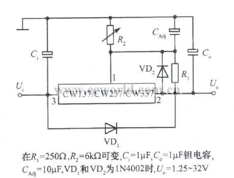 Integrated regulated power supply with overvoltage protection composed of CW137