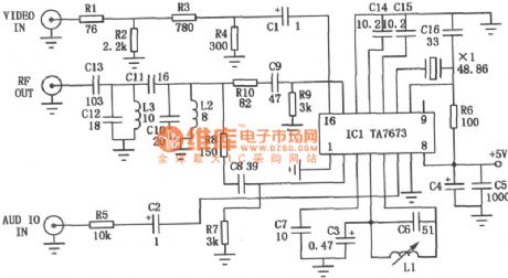 RF Modulator Circuit Composed of TA7673