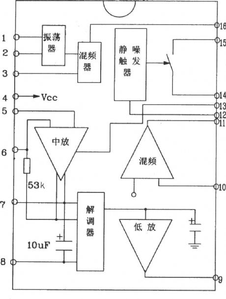 Composed of MC3372 and MC341196D 45MHz band radio receiver circuit diagram
