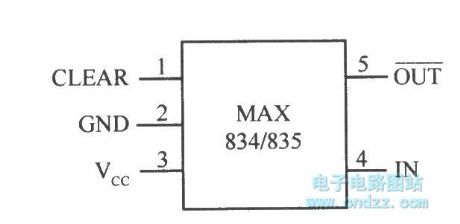 Micro-power voltage detection integrated chip MAX834/835 with latched output