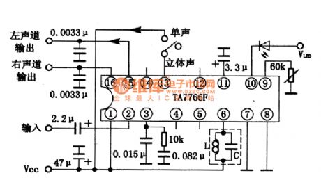 The figure of TA7766F low voltage stereo coding integrated circuit