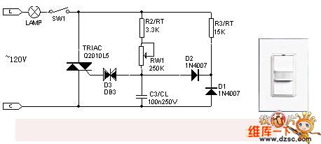 SCR Dimmer Circuit Of The 120V Incandescent Lamp