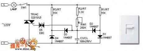 SCR Dimmer Circuit Of The 120V Incandescent Lamp