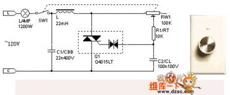 SCR Dimmer Circuit Of The 120V Incandescent Lamp
