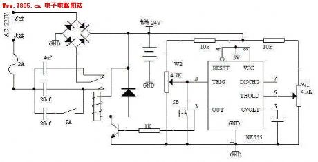 Storage battery charger using capacitor to limit current and drop voltage