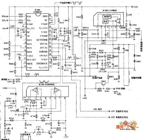 Panasonic mx8c Core Field Scanning Circuit And Pincushion Correction Circuit