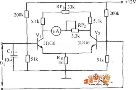 Small Current Measuring Amplifier Circuit