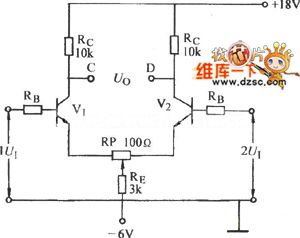 Symmetrical Double-Ended Input Differential Amplifier Circuit