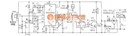 Infrared sensor automatic sprinkler control circuit diagram using BISS0001