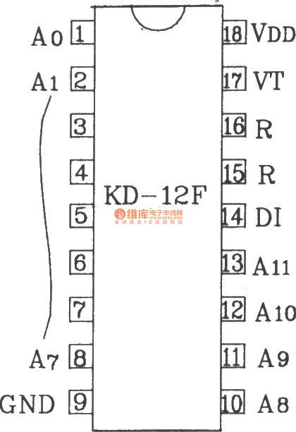 4096 single-function remote control transmitter, receiver application circuit composed of KD-12E/KD-12F