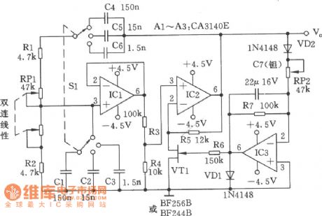 Wien Bridge Sine Wave Generator III Circuit