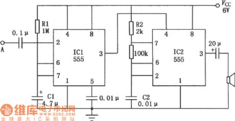 Electronic Touch Video Game Circuit Composed of 555