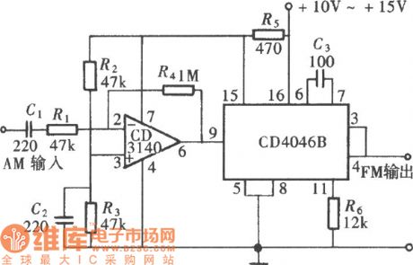 FM Signal Generator Circuit Composed of CD4046