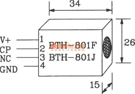 Transmitter and receiver circuit composed of BTH-801F/801J infrared remote control transmitter and receiver module