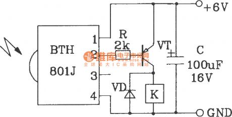 Transmitter and receiver circuit composed of BTH-801F/801J infrared remote control transmitter and receiver module