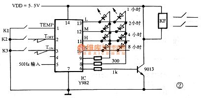 Y982 electric heater temperature control circuit