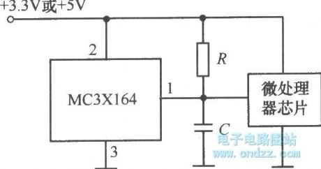 Reset circuit composed of MC3X164 series
