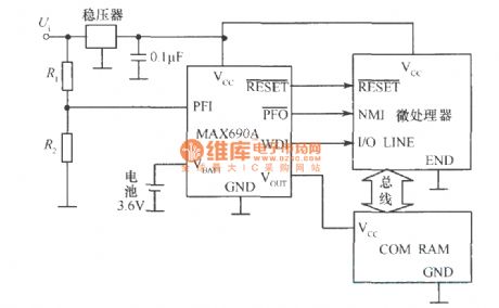 MAX690A／692A basic application circuit