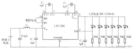 LTC3202 Drive White Light LED Circuit