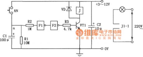 Light Delay Switch Circuit Composed Of Inverter