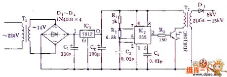555 High-Voltage Mosquito-Killing Circuit