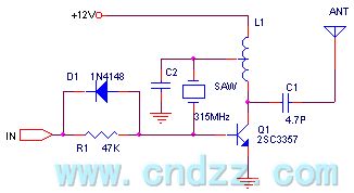 The design of 315M remote control circuit